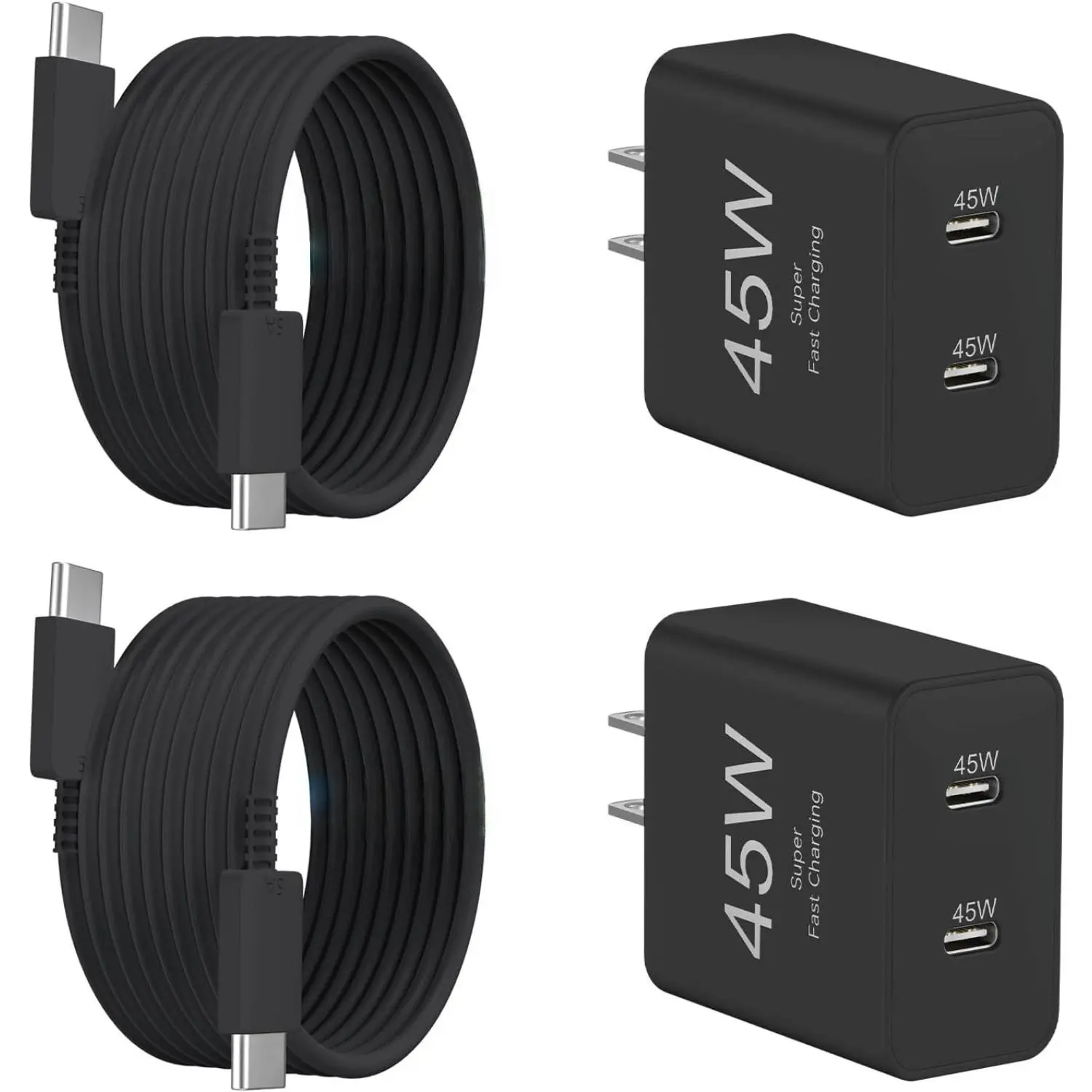 For iPhone 17 16 Pro Max Charger Fast Charging, 45W Dual USB C Fast Charger Block with 10FT Long Type C Charging Cable Cord for iPhone 17 16 15 Pro Max/17 16 15 Pro/17 16 15/Plus/Air/S25/S24