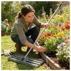 Garden backyard farmland golf course compost sand leveling with 79.5 long handle heavy duty tool lawn leveling rake