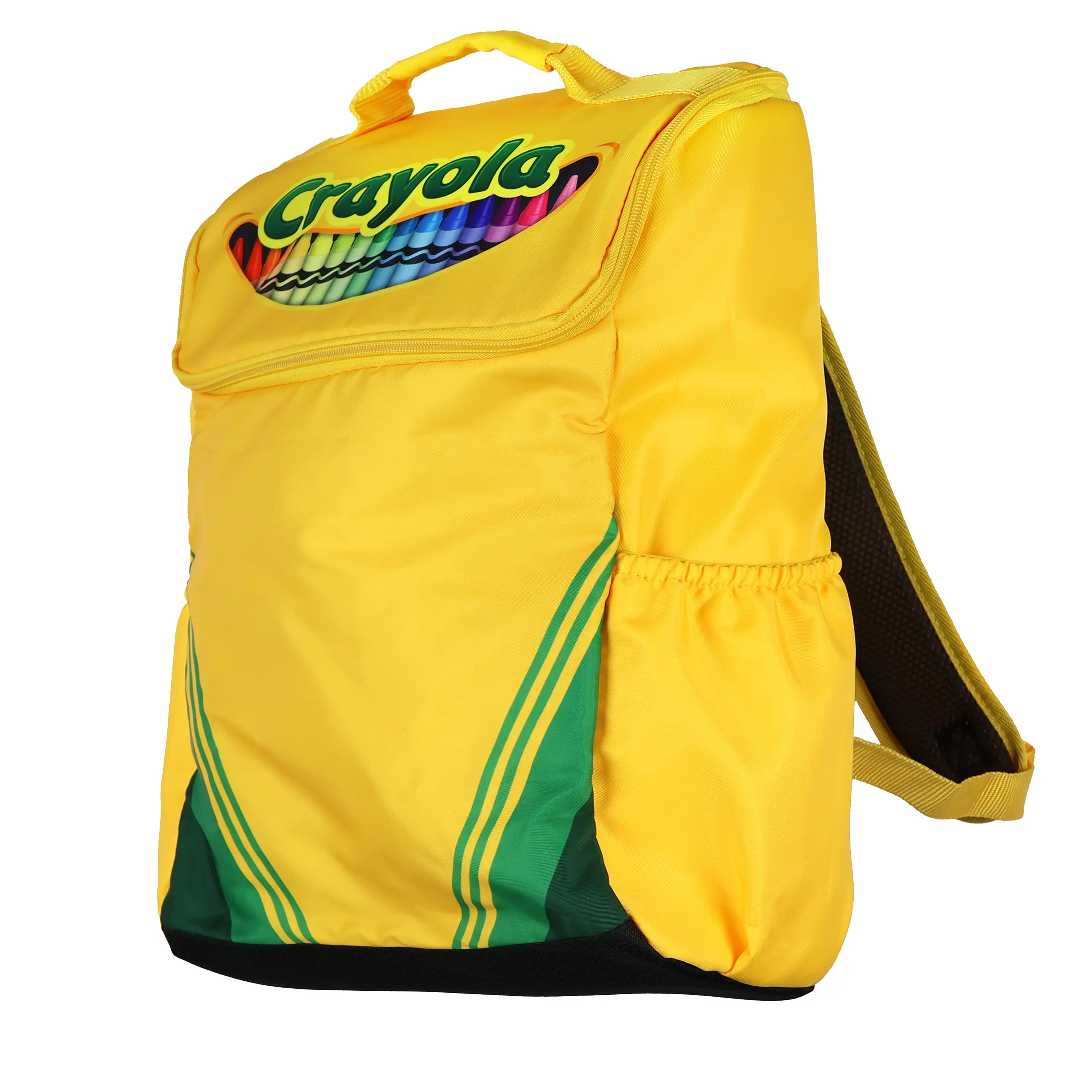 Crayola Crayon Backpack Box Design 16" Book Bag With Adjustable Straps Side Pockets