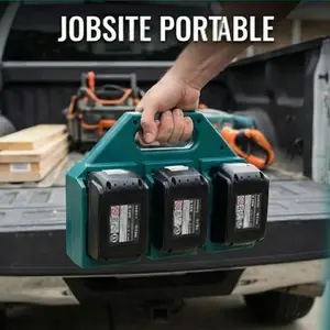 Makita Battery Storage Box, Compatible with 14 V/18 V Tools, Durable Plastic Organizer, Ideal for Drills, Saws and Grinders, Workbench Toolbox, Toolbox Storage Box