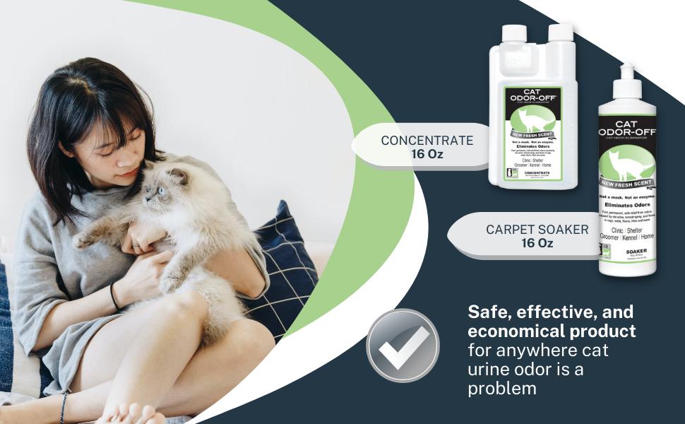 Cat Odor-Off Concentrate Pet Smell Odor Eliminator Bundle – Cat Odor Eliminator Concentrate for Pet Urine, Fresh or Original Scent - Odor Remover
