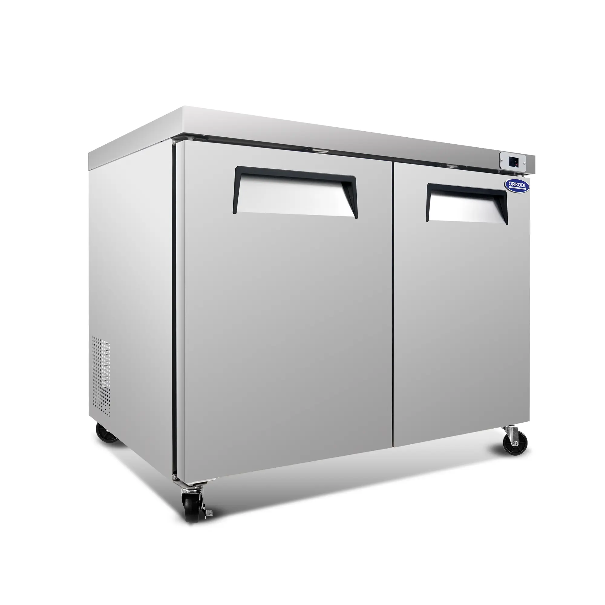 Orikool 48-Inch Commercial Undercounter Refrigerator 14.1 Cu.Ft 2-Door ETL Listed Stainless Steel Reach-In Cooler with Smooth Casters for Restaurants Cafes Bars Pizzerias Food Service Kitchen Storage, Home Furniture and Household Product