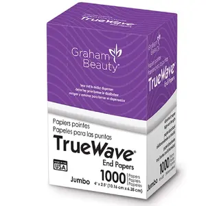 Truewave Jumbo End Paper | 1000 pack | 4" x 2.5" | GRAHAM BEAUTY