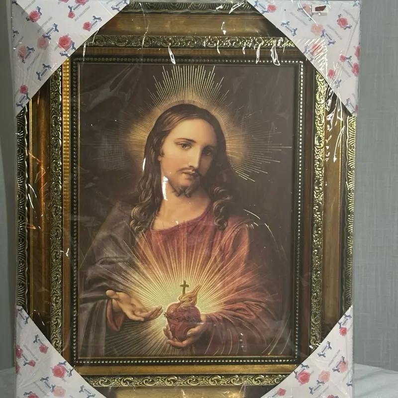 Cuadro Sagrado Corazón de Jesus 17x21 Religious Decor