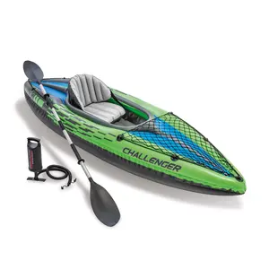 Intex Challenger K1 Inflatable Single Person Kayak Set and Accessory Kit w/ Pump Intex Challenger K1 Inflatable Single Person Kayak Set and Accessory Kit w/ Pump
