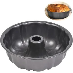 Non-stick Heavy Duty Carbon Steel Fluted Tube Round Cake Pan, Pound Cake Bakeware Mold for Jello, Gelatin, Chocoflan, Flan