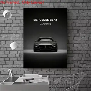 Unframed Canvas Print Poster, Luxury Sports Car Artwork, Amg C63s Poster, Perfect Gift for Car 1 Piece/Set frameless canvas painting print poster,Luxury sports car art，AMG C63S poster， a perfect gift for cars , Wall Decor for Bedroom, Living Room, Kitchen
