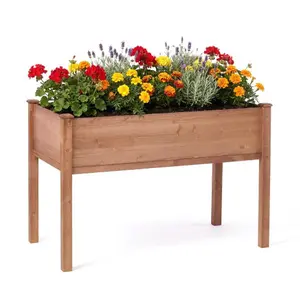 Raised Garden Bed with Legs, Elevated Wooden Planter Box for Outdoor Plants Flowers Fruits Vegetable Herb Growing, Raised Garden Beds,summervibes