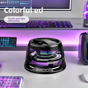 Magnetic Desktop Mini Portable Subwoofer with Colorful Lights Outdoor Speaker