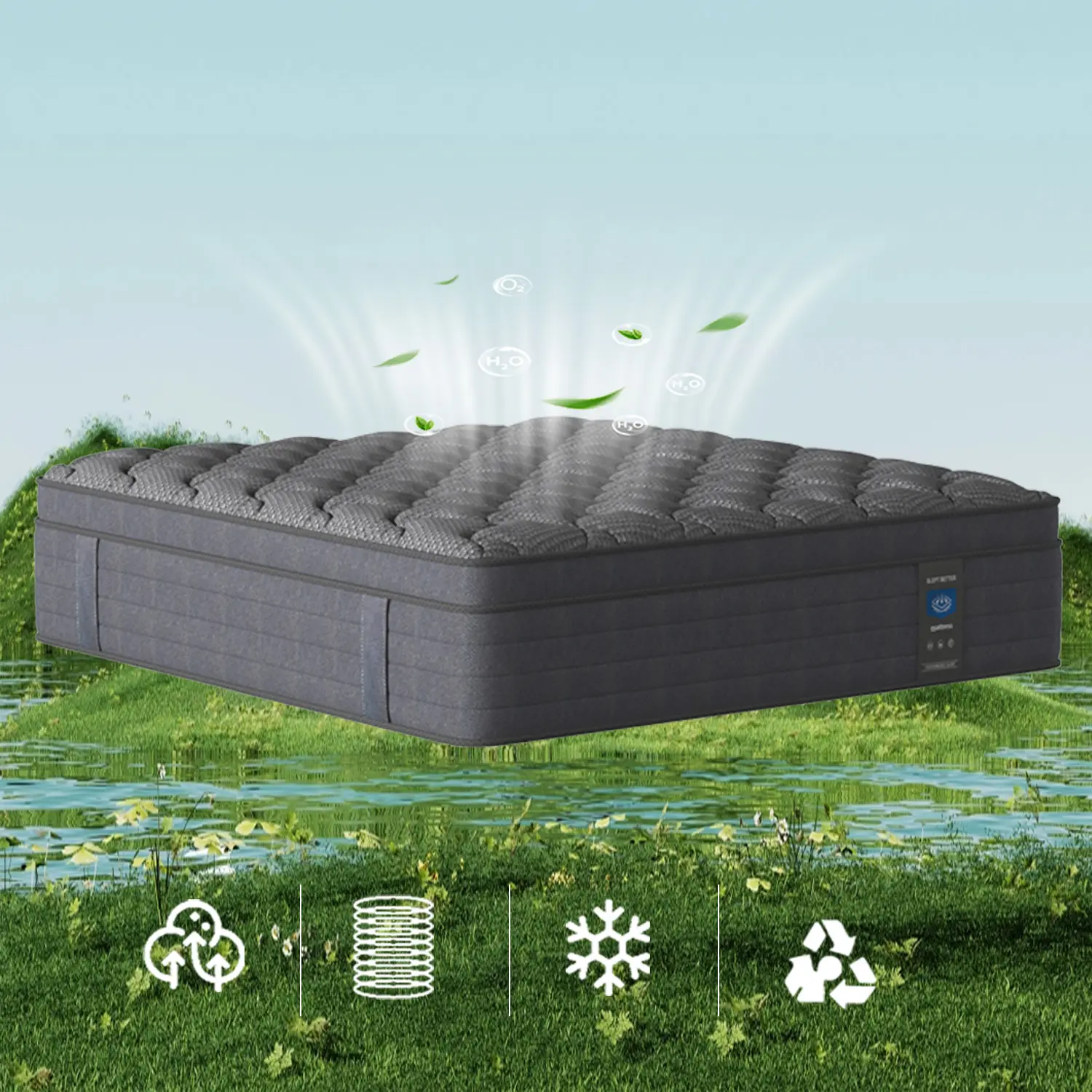 MRH 14-inch Queen Size Hybrid Foam Mattress in a Box - Medium Firm Memory Foam Mattress with Individual Pocket Springs, Motion Isolation, Back Lumbar Support, Pressure Relief, Anti-Allergic, Anti-Dust Mite (Over 25 kg)