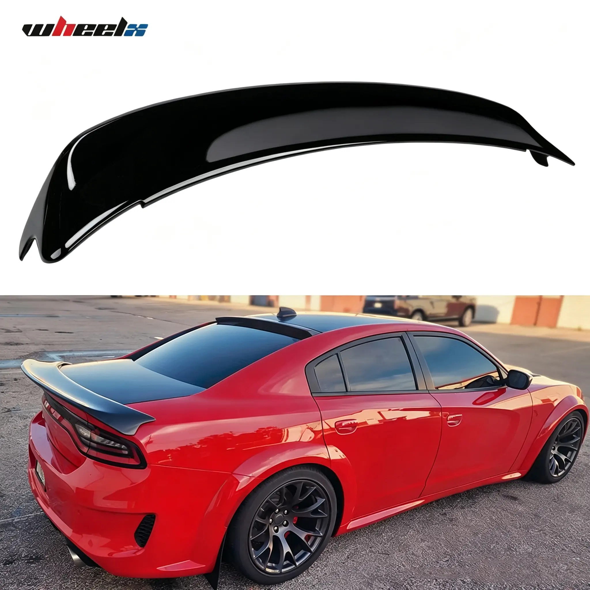 2015-2023 Dodge Charger All Models - Red Eye Style Trunk Spoiler , Matte Black, Gloss Black, Carbon Fiber Print - Premium Exterior Modification Accessory