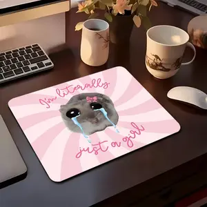 Cute Comically Cartoon Hamster Theme Square Mousepads 45x40 Large 22x18 Small non-slip rubber gaming mouse pad, smooth sliding surface, stylish aesthetic desk accessory for office, laptop and desktop