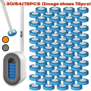 Disposable Household Toilet Cleaning Set, Includes 24/30/54/48/72 Replacement Brush Heads, Sink Cleaner SystemXXGlobalBasket8