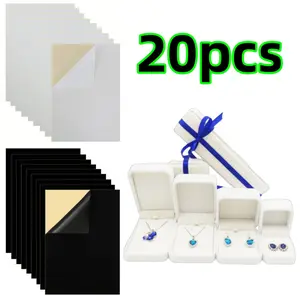20 pcs Self Adhesive Felt Sheet White black Felt Sheets with Adhesive DIY Self Adhesive Fabric display cushion cloth for Jewelry Box Felt Liner Beauty & Personal Care