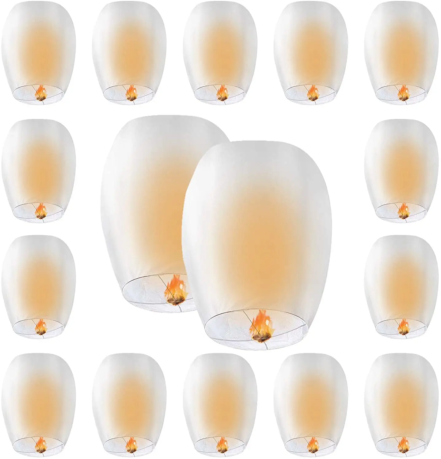 20 Pack Lanterns to Release in Memorial Events, White Paper Lanterns Wishing Lanterns Party Decorations for Weddings Celebration Event and Festival