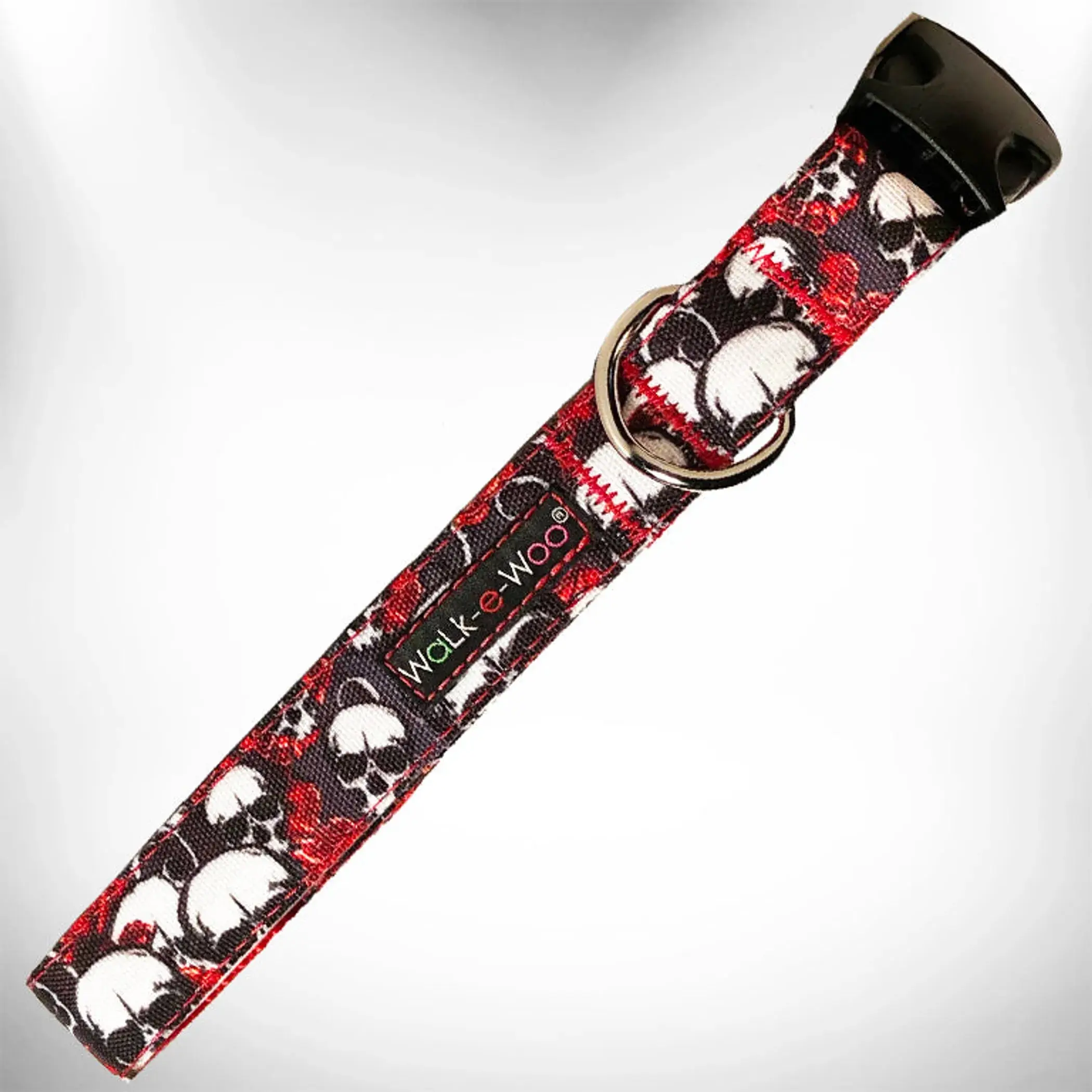 Tattoo Print Dog Collar - Nylon Fabric Webbing, Quick-Release Buckle, Skin-Friendly, Durable, All-Day Wear, Artistic Prints, Edgy Style