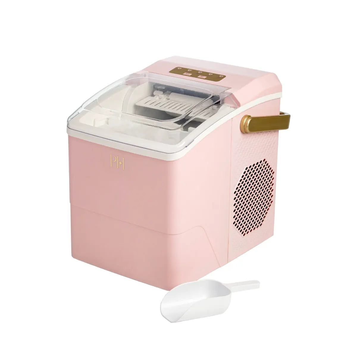 Paris Hilton Countertop Ice Maker - 26lb Portable Ice Making Machine with Scoop, Basket, Pink Icemakers Countertop for Parties