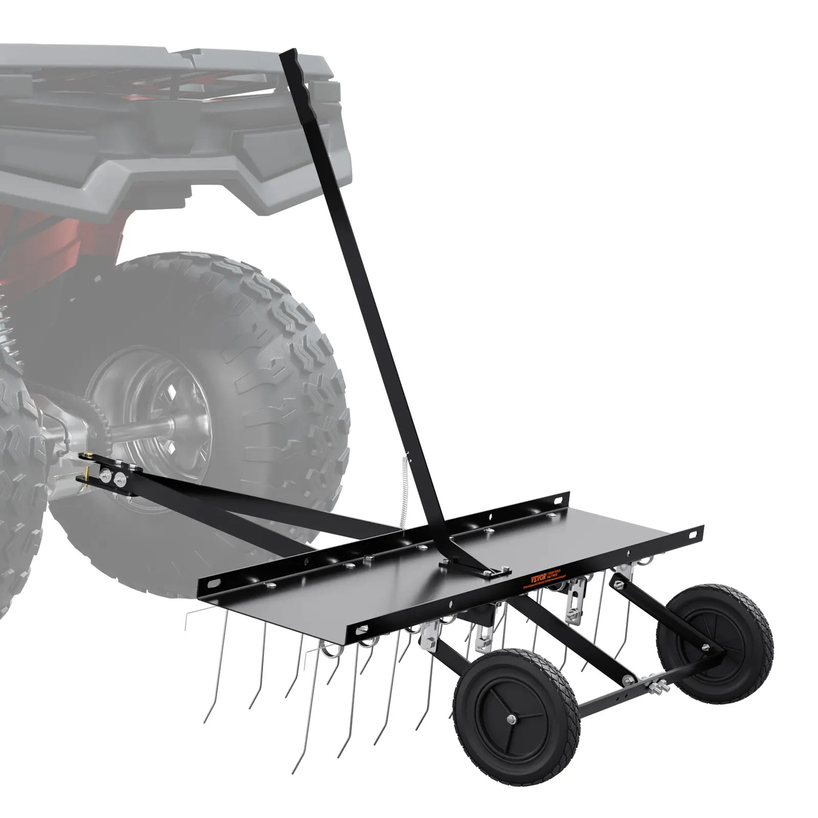 【DealsForYouDays】VEVOR Tow Behind Dethatcher 40-inch Tow Dethatcher with 20 Spring Steel TinesLawn Dethatcher Rake for ATV or MowerTow Behind Lawn Rake with Lift Handle for Garden Farm Grass