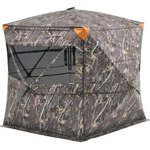 VEVOR Hunting Blind,  4-5 Person See Through Ground Blinds with Carrying Bag, 360 Degree Portable Camouflage Tent, Durable Concealed Shelter with Silent Zipper Door and Window, for Turkey and Deer