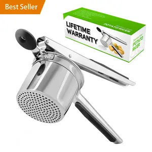 Kitchen Large 15oz Potato Ricer Vegetable and Fruit Ricer Fixed Disc Heavy Duty Stainless Steel Potato Masher and Ricer