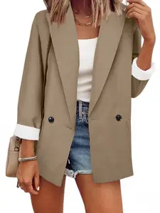 Solid Color Small Blazer Single Piece Long Sleeve, Spring and Autumn Suit Jacket, Stylish and Versatile Outerwear for Men and Women
