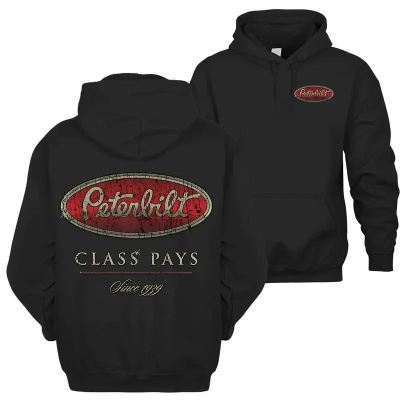 Peterbilt Hoodie, Sweatshirt, T-Shirt – 2side Trucking Graphic Hoodie, Classic Logo Trucker Pullover, Semi Truck Vintage Hoodie, Unisex Trucker Apparel, Highway Hauler Outfit