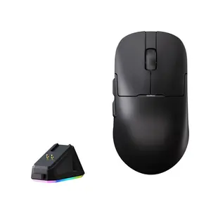 AJAZZ AJ159P dual-mode mouse new PAW3395 sensor low latency DPI26000 wireless gaming mouse with magnetic charging base lightweight about 56g small and medium-sized hand type suitable for e-sports games and office