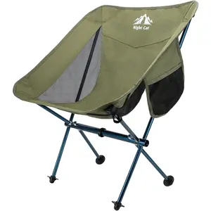 Night Cat Ultralight Aluminum Frame Low Back Foldable Camping Chair - Portable Compact Backpacking Camping Gear, 330 LBS Weight Capacity, Green