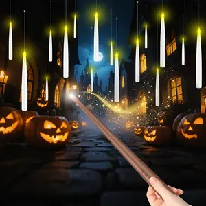 Magic Wand Remote Floating Candles - Enchanted 12-Pack Gift Set for Christmas, Halloween Decor & Party Favors