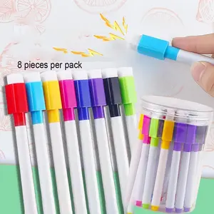 8 Colors Whiteboard Dry Markers, Erase Small Pen Magnet, Colored Pens for Kids, Marker Erasable Pens, Wipe Magnetic Pens, Erasable Gel Pens, Stationery Writing Tools