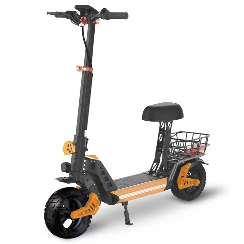 1200W Motor Electric Scooter Off Road with seat for Adult, 48V 18AH Folding Scooters Up to 28Mph & 30-35Miles Range,10" Tire E-Scooter with Dual Suspension &Turn Signals for Commuter Outdoor