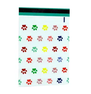 Puppy Dog Paw Print Poly Mailers Size 10x13 Colorful Shipping Bags