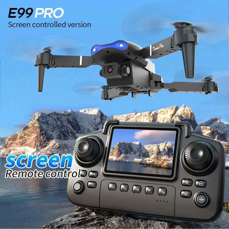 E99 Pro Foldable Drone with Dual Camera, RC Quadcopter for Adults Beginners, Altitude Hold, Gesture Photo Video, APP Control, Foldable Aerial Photography Drone for Kids