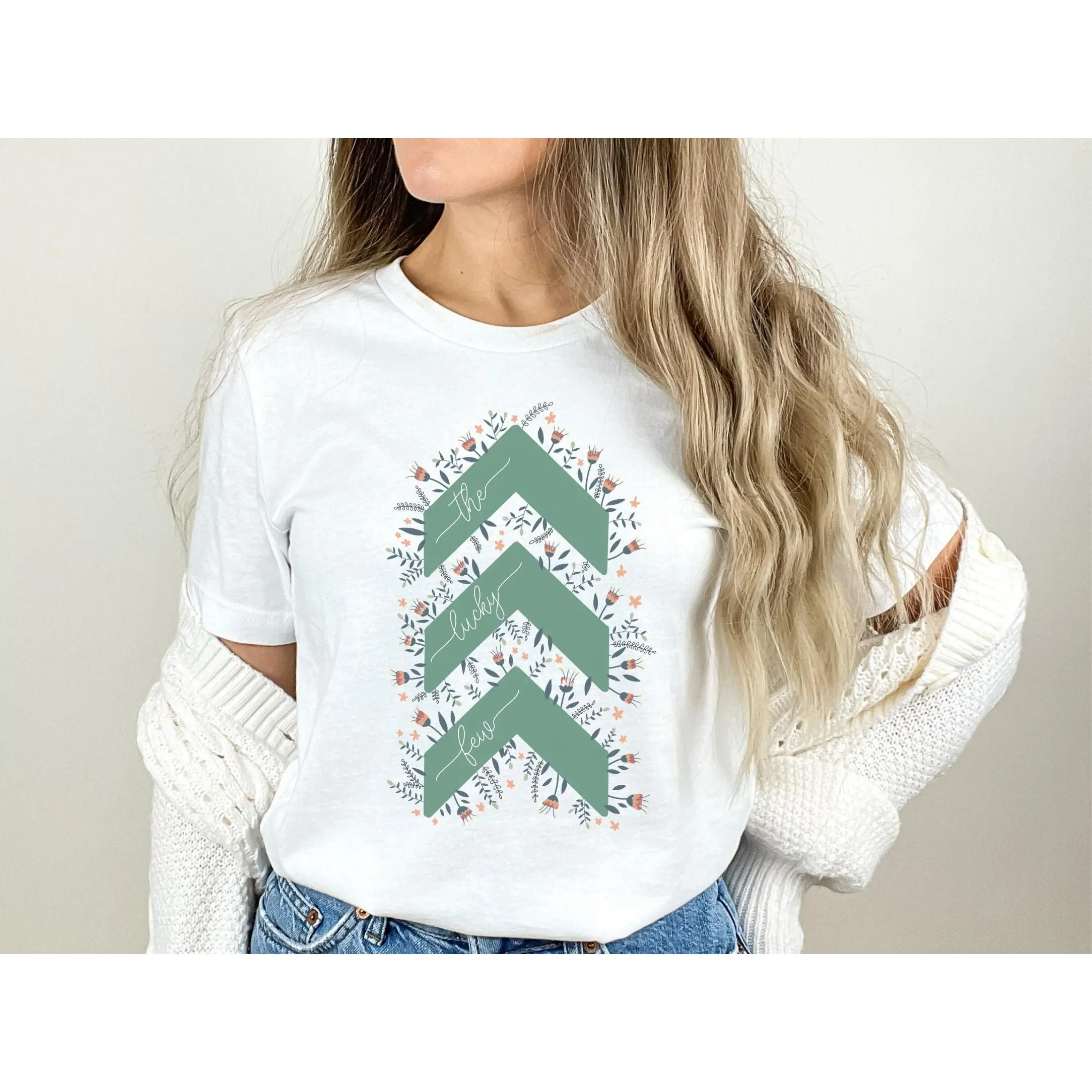 The Lucky Few Shirt Down Syndrome Shirt Floral Chevron Shirt Down Syndrome Mom Gift Feminine Floral Shirt Down Syndrome Acceptance  sweater