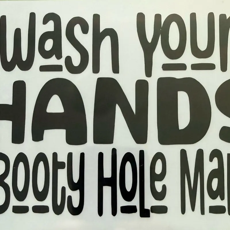 Funny Stickers Collage Pack with Sticker Cards - Humorous "Wash Your Hands, Booty Hole" Decals for Men (DIY Scrapbooking & Stamping Supplies)
