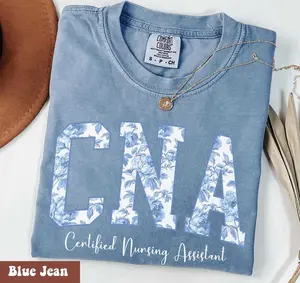 Comfort Colors Certified Nursing Assistant Shirt, Toile Bow CNA Shirt, CNa Gift Tshirt, Floral CNA Shirt, Certified Nursing Assistant Tee, CNA Tee Cotton Fabric Top Womenswear