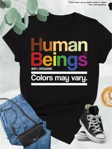 Men'S & Women'S Human Rights Graphic T-Shirt - & Equality Print, Unisex Crew Neck Short Sleeve Tee, Breathable Social Justice Activist Apparel, Protest Clothing for Casual Attire, Spring Summer Fall Casual Outfits
