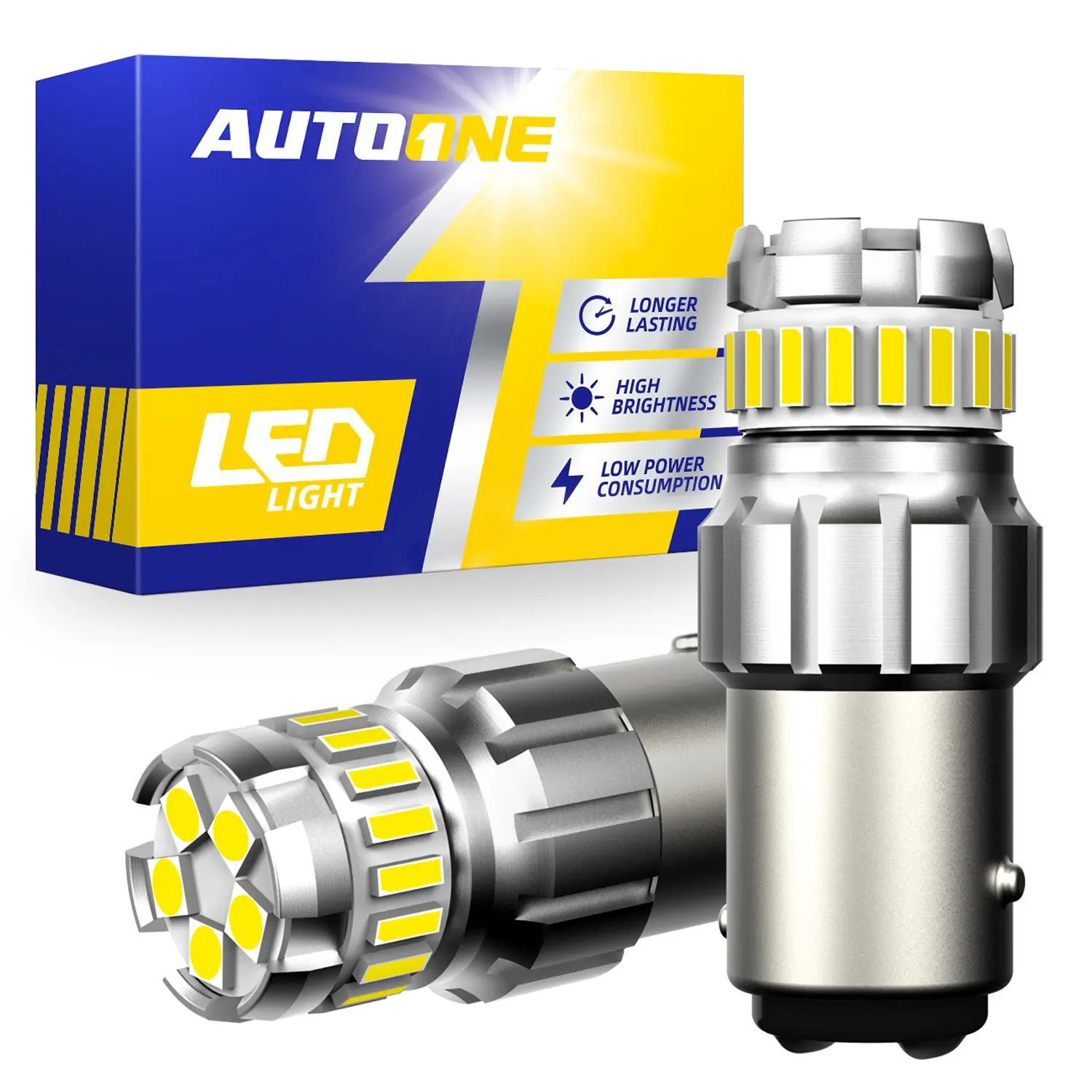 1157 LED Bulb for Backup Reverse Light Tail Light Brake Light Turn Signal Light, White Red Yellow, 2057 2357 7528 Bay15D, 300% Brighter Canbus Ready Plug and Play led lights car , Pack of 2, AUTOONE led lights car