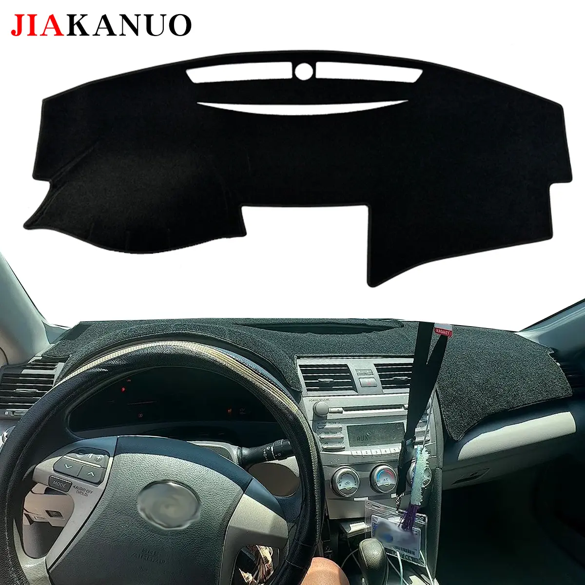 JIAKANUO Auto Car Dashboard Cover Mat Anti-Slip Anti-Vertigo for Toyota Camry 2006-2013 Black Custom Fit Dashboard Carpet Sunshield Protector Sun Protection & Heat Insulation