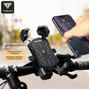 Quick Release Bike Phone Mount, Anti-Slip Silicone Handlebar Holder, Adjustable 180°, Fits 4.5-7.2 Inch Phones, Abs+PC Structure