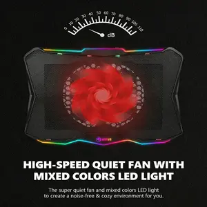 Ergonomic Laptop Cooler & Stand - 570-800PRM Adjustable Fan Speed, RGB Mixed Light, 2 USB Ports, 60cm Cable, Fits 9-17.3 Inch Laptops for Home/Office/Gaming