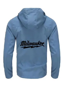 Men's Full-Zip Balaclava Hoodie, High Weight Fleece Warm Drop Shoulder Short Jacket, Windproof Thick Ribbed Pocket Design, S-Xxxl