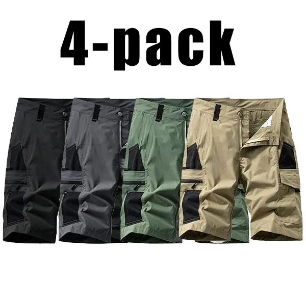 Men’s 4-Pack Tactical Cargo Shorts - Menswear with Multifunctional Pockets, Wear-Resistant Breathable Fabric, Mid-Thigh Length for Spring Summer Casual Wear, Baggy Cargo Men's Shorts, Breathable Men's Shorts