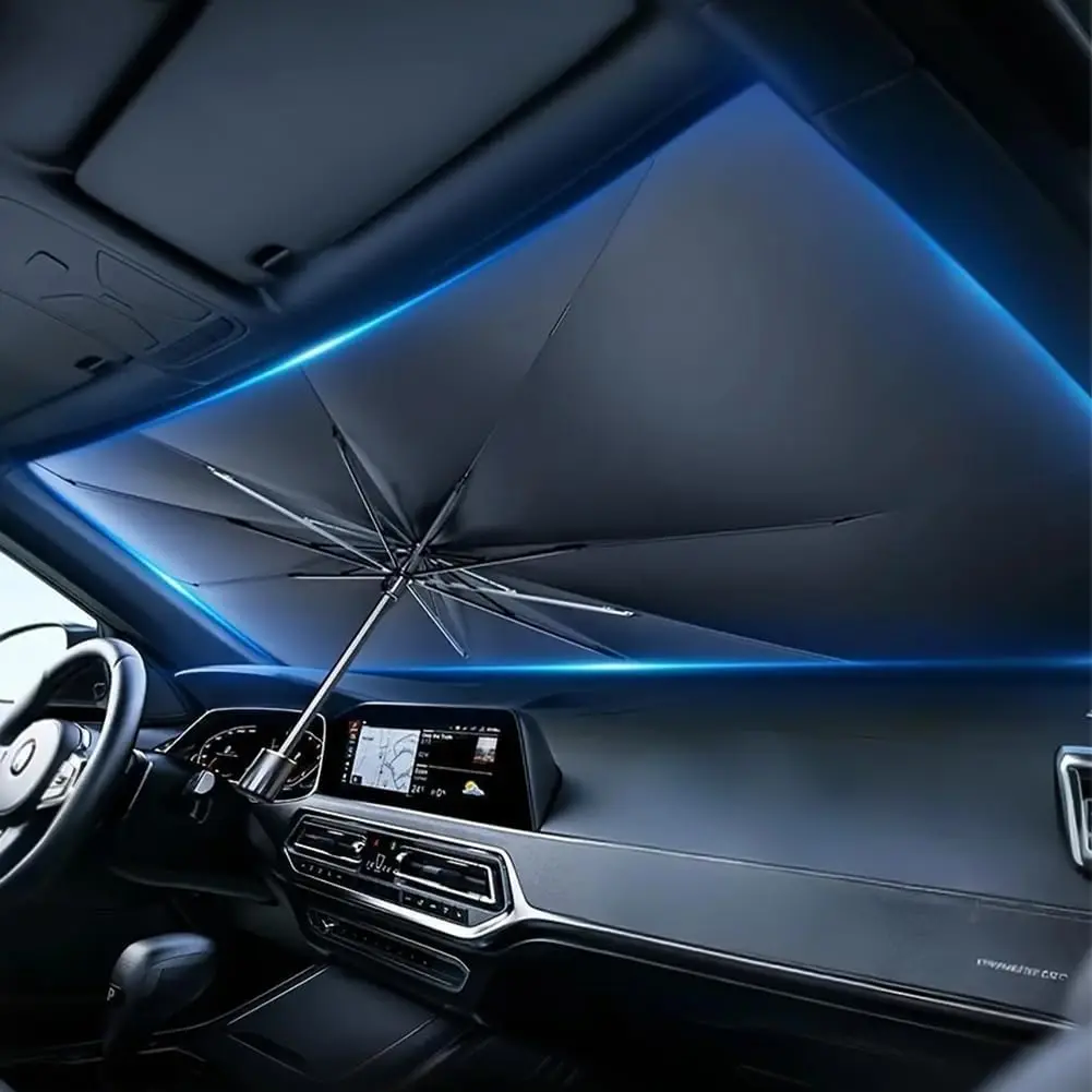 [2026 Upgrade] Car Windshield Sun Shade,Foldable Car Shade Umbrella for Blocking Sunlight & Insulating Heat,Portable Windshield Cover Sun Shades Cars Accessories for Cars SUVs (L: 57.09"x33.46")
