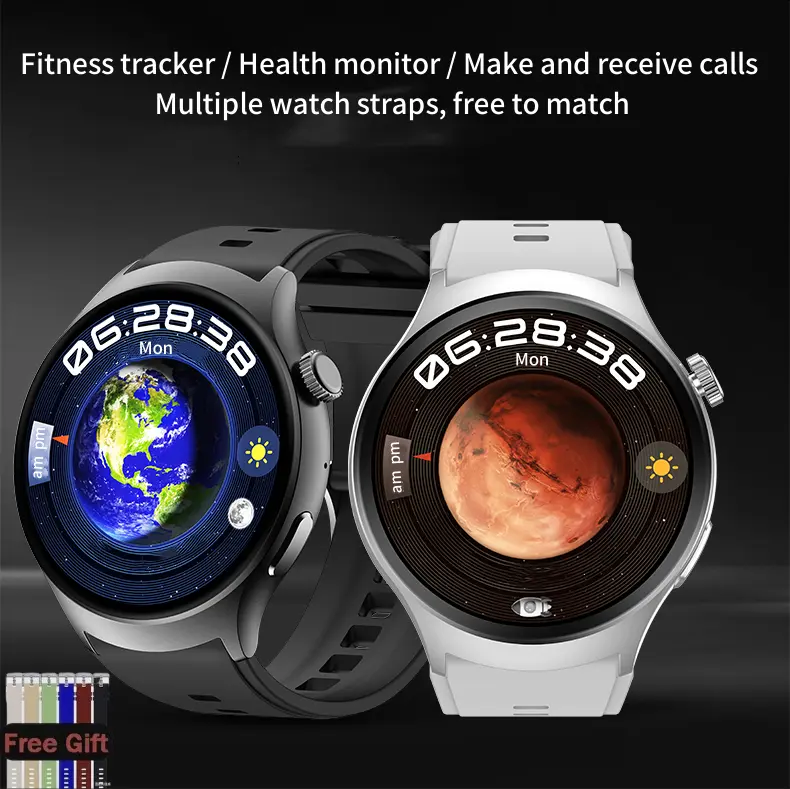 W&O Smartwatch for Men & Women, Bluetooth Wireless Calling Dialing Fitness Monitor with 100+ Sport Modes, APP/Call/Message Reminders, Touch Screen, Compatible with iPhone Android Wearable Devices, Free Gift
