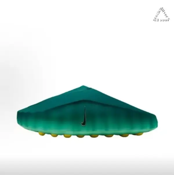 Teal Gradient Closed-Toe Slides, Piston-Style Foam Node Cushioning with Anti-Slip Outsole