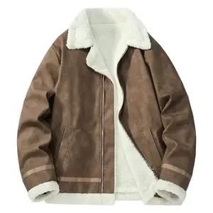 Men's autumn and winter heavyweight Sherpa lined jacket with multiple pockets, suitable for daily work, outdoor leisure, and skiing medium-sizedRAIMENTRY