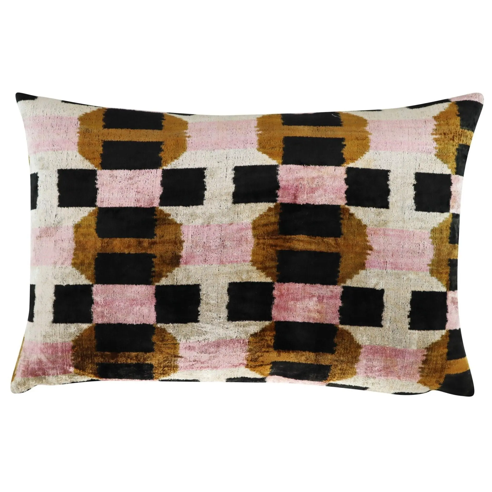 Canvello Pink Brown Handmade Silk Velvet Pillow, Organic Veg Dyed, Down/Feather Filled, 16"x12", 16"x24"