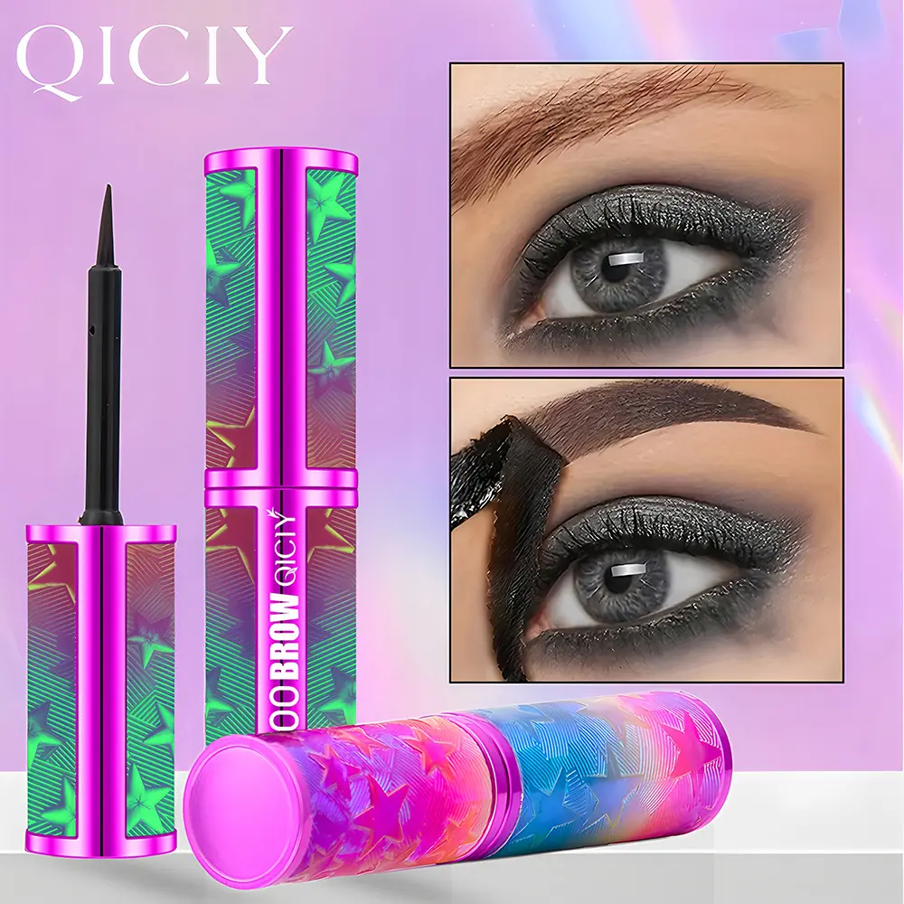 QICIY 4 Color Peelable Eyebrow Pencil - Waterproof and sweat-resistant feature, long- lasting semi-permanent eyebrow color, suitable for all skin types for both men and women