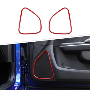 Inner Front Row Door Speaker Stereo Frame Decor Ring Trim, ABS & Polyurethane Gloss Coating Car Interior Accessory for 2011+ Charger/300C, Easy Installation, Stylish Decoration